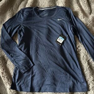 Nike Dri-Fit Navy Long Sleeve Top